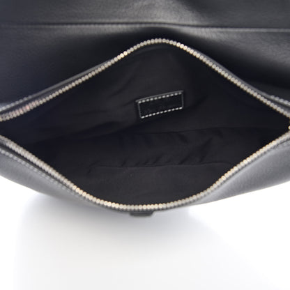 Christian Dior Grained Calfskin Logo Saddle Messenger Bag Black 5 of 11