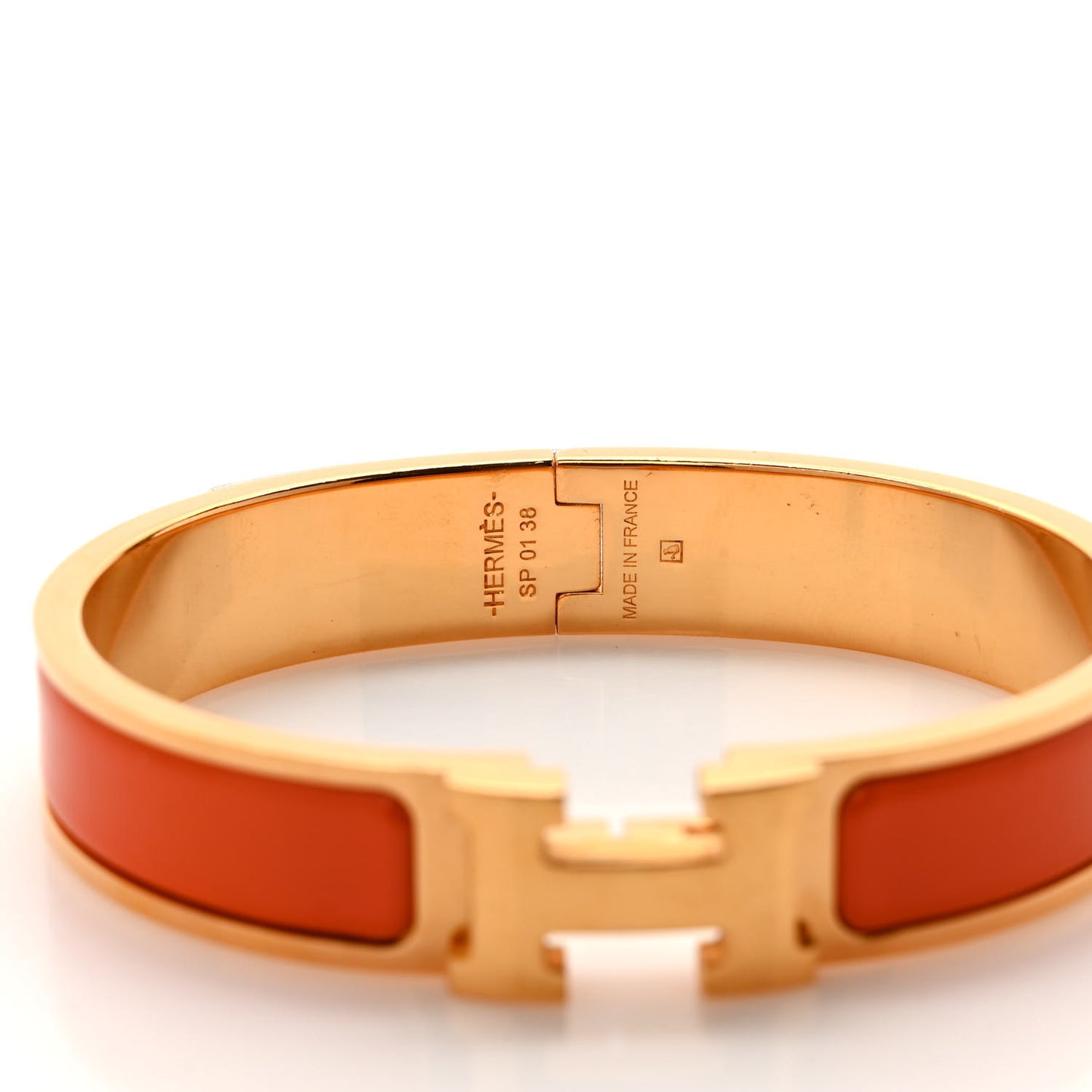 Enamel Narrow Clic Clac H Bracelet PM Orange