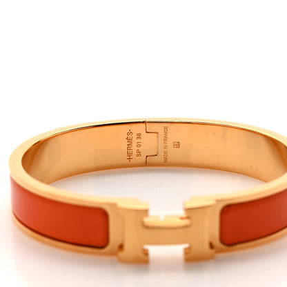Hermes Enamel Narrow Clic Clac H Bracelet PM Orange 4 of 4