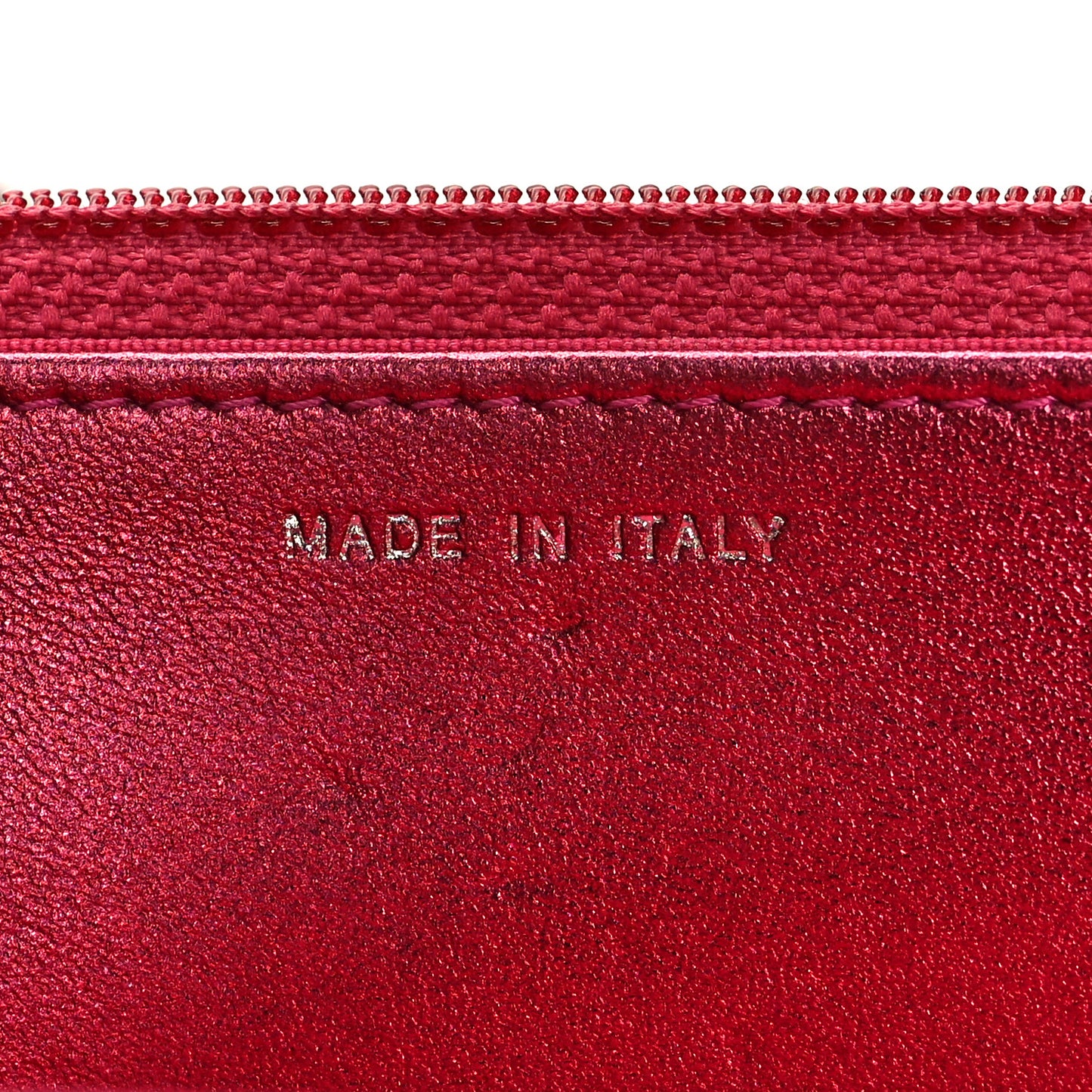 Metallic Patent Calfskin Quilted Boy Wallet On Chain WOC Fuchsia