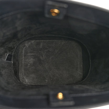 Celine Smooth Calfskin Small Cuir Triomphe Bucket Bag Black 5 of 14