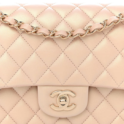 Chanel Iridescent Calfskin Quilted Medium Double Flap Beige 8 of 12