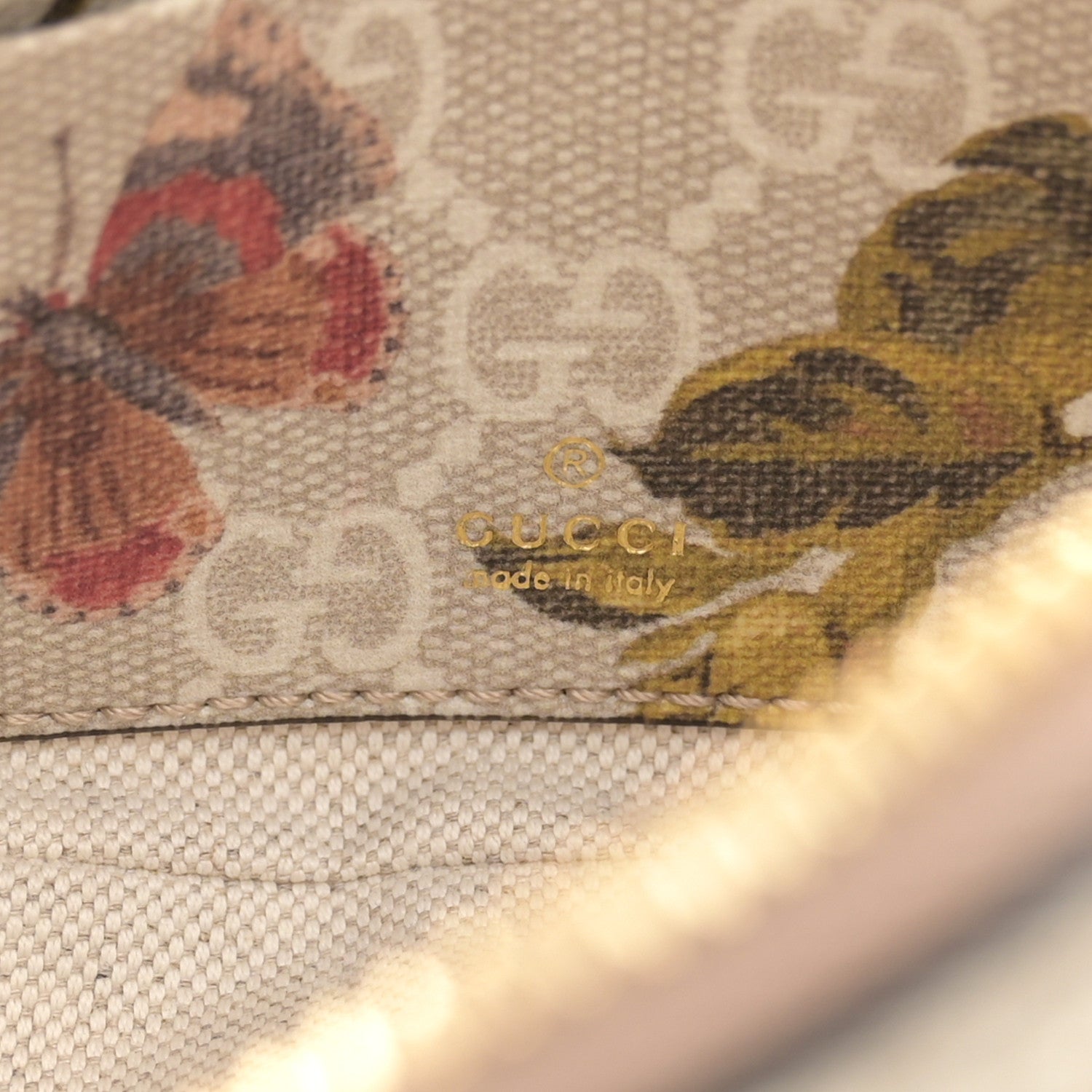 Gucci GG Supreme Monogram Water Flora Web Mini Ophidia Half Moon Hobo Beige White Multicolor 6 of 10