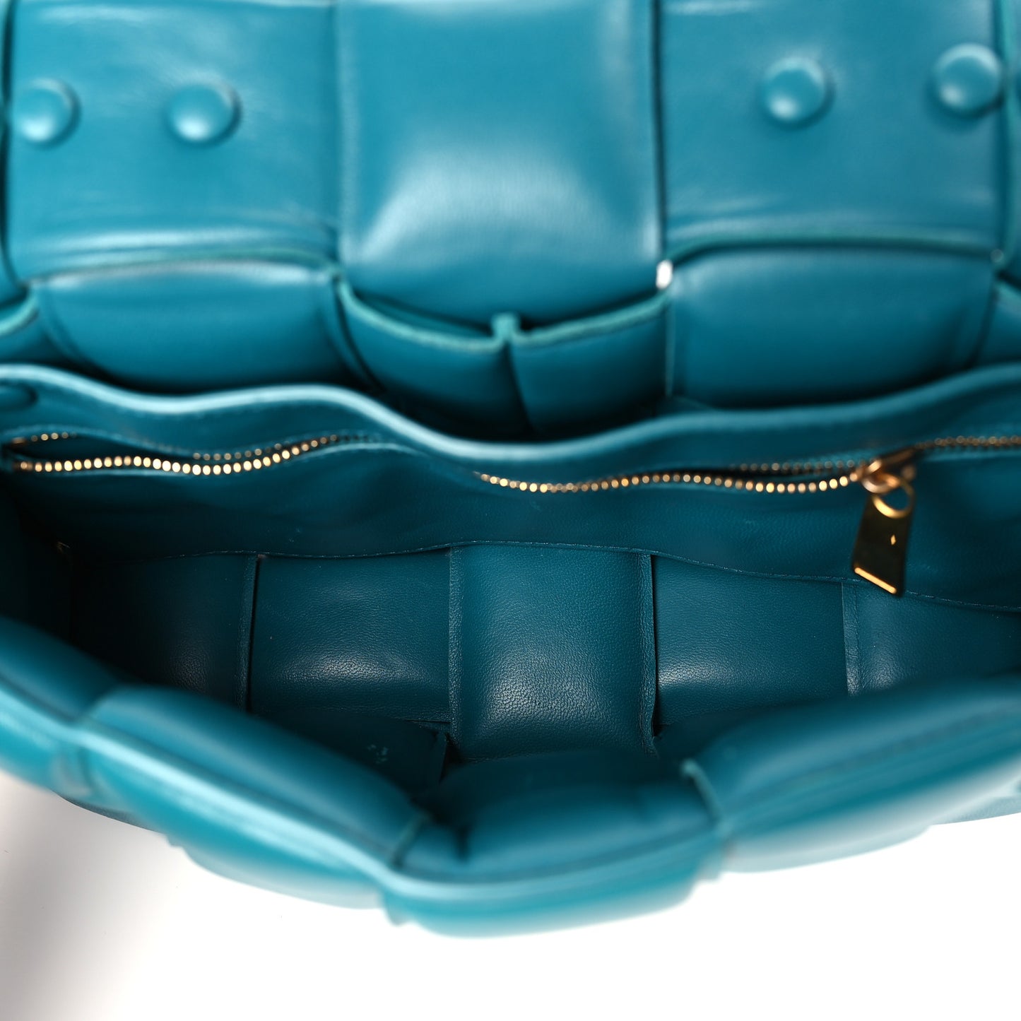 Lambskin Maxi Intreccio Padded Chain Cassette Crossbody Bag Mallard