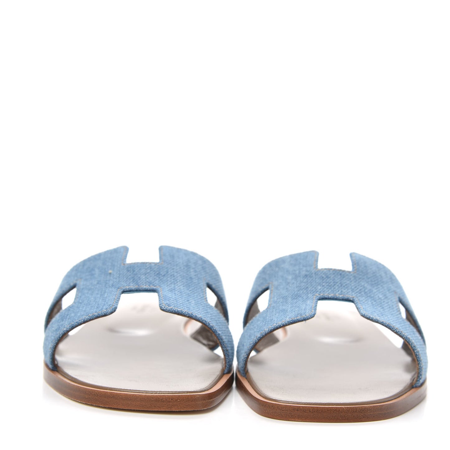 Denim Canvas Oran Sandals 37 Bleu Clair