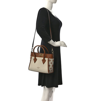 Louis Vuitton Canvas Calfskin Monogram On My Side PM Caramel Tan 2 of 8