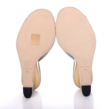 Chanel Lambskin Lucite CC Wedge Mules 36.5 Black 6 of 11