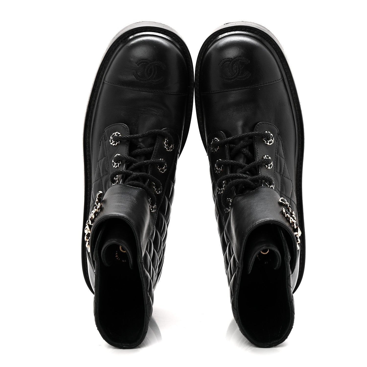 Chanel Calfskin Cap Toe CC Riding Boots 39 Black 14 of 25