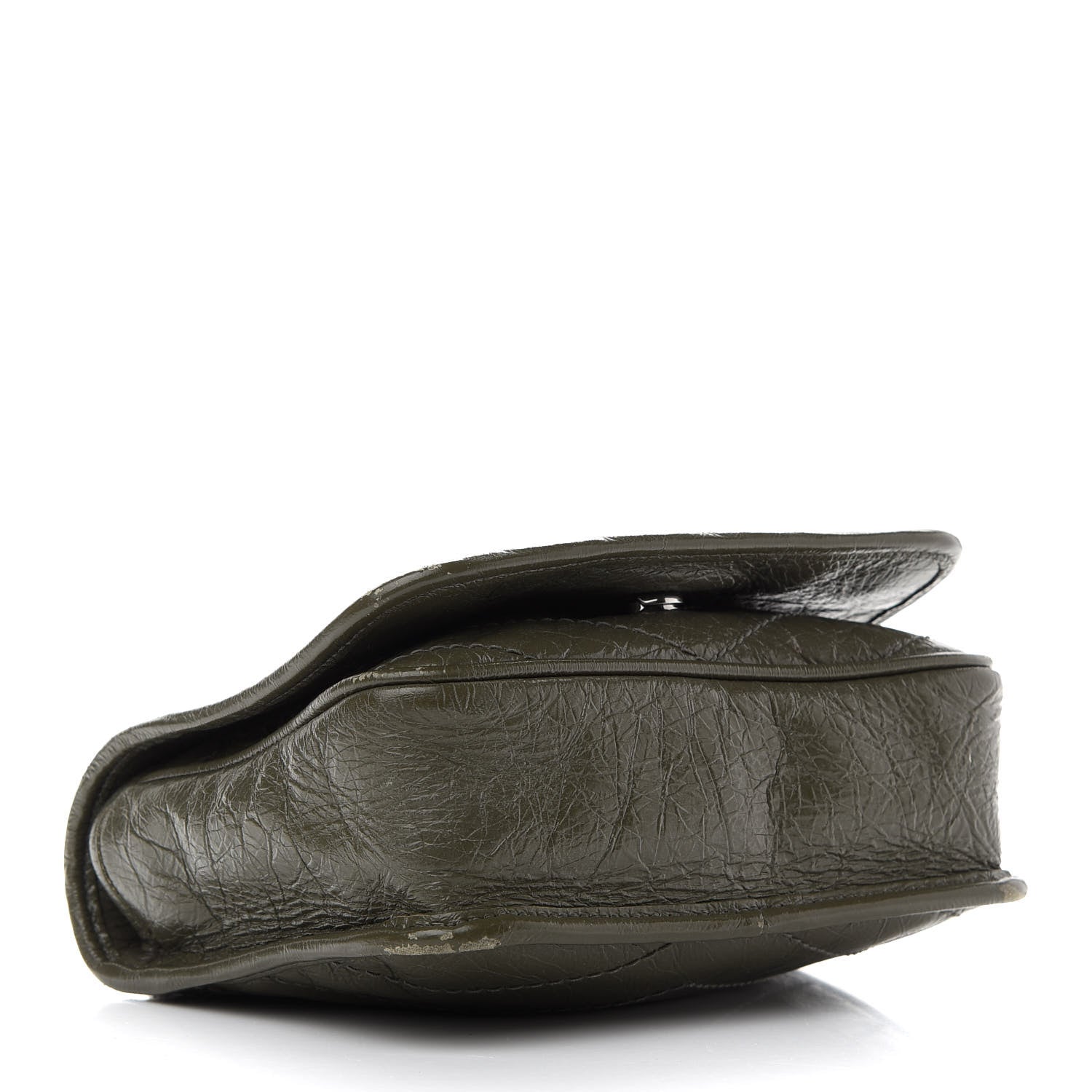 Saint Laurent Crinkled Calfskin Matelasse Monogram Niki Chain Wallet Khaki Militaire 4 of 12