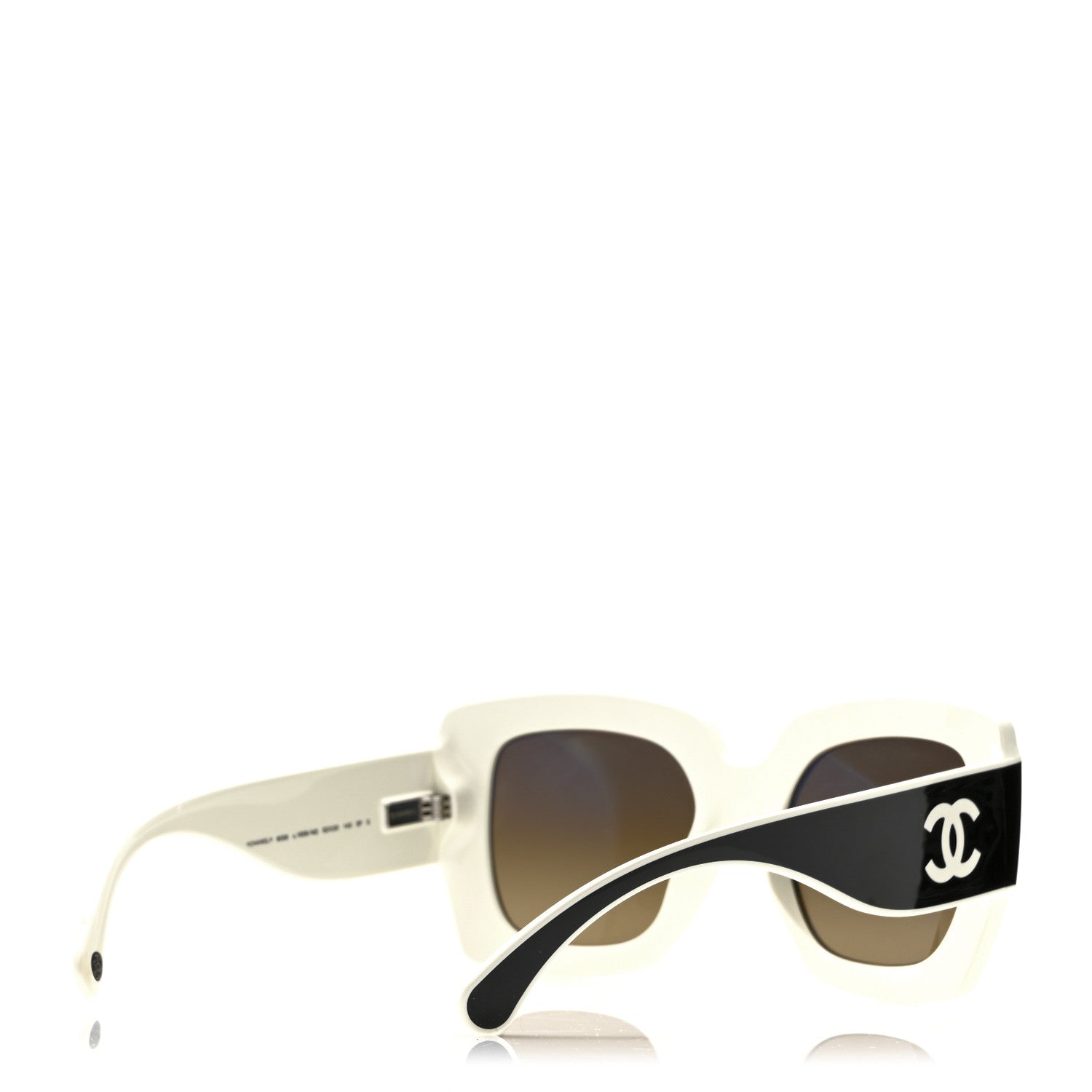 Chanel Acetate Square Sunglasses 6059 Black White 4 of 6