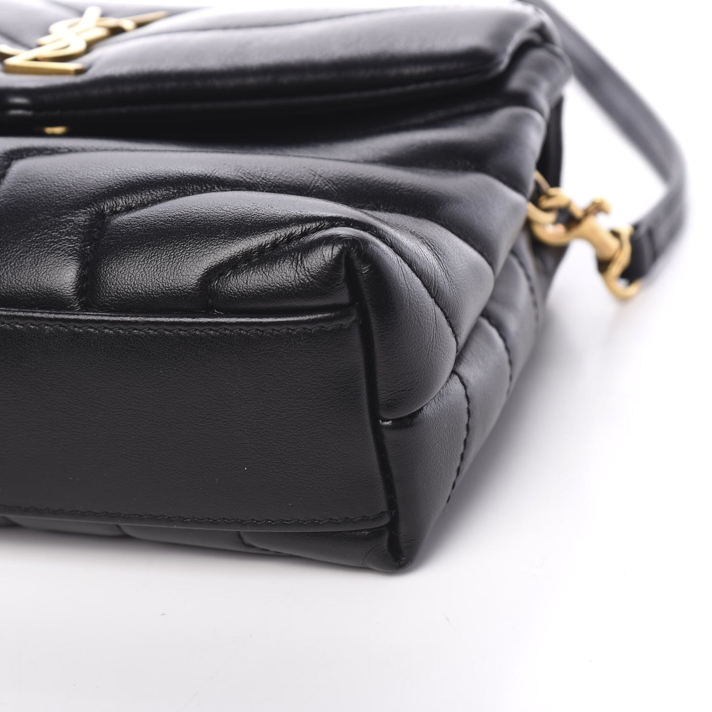 Calfskin Y Quilted Monogram Toy Loulou Crossbody Bag Black