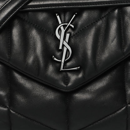 Saint Laurent Lambskin Quilted Small Loulou Puffer Monogram Chain Satchel Black 8 of 11