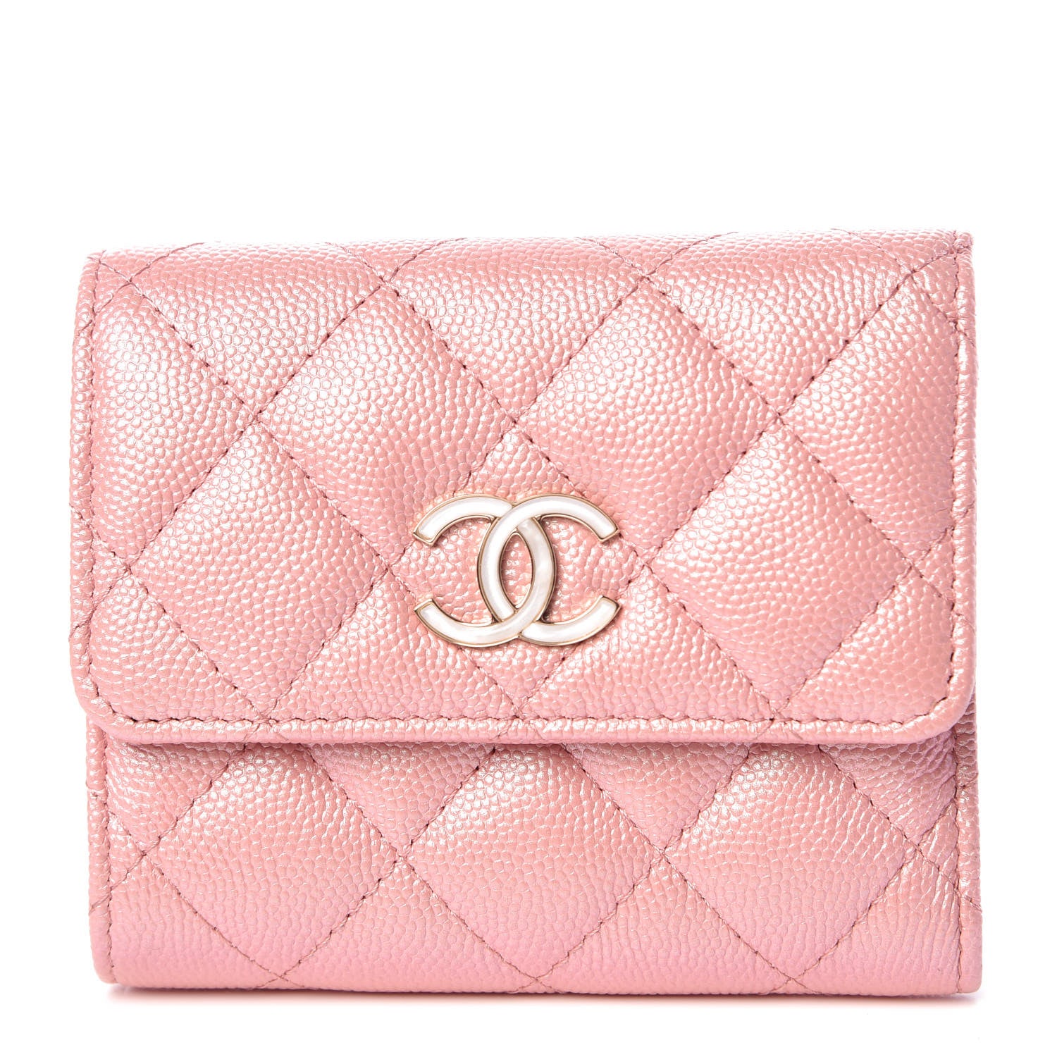 Chanel Iridescent Caviar Quilted Small Flap Wallet Rose Pink 1 of 9