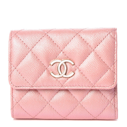 Chanel Iridescent Caviar Quilted Small Flap Wallet Rose Pink 1 of 9
