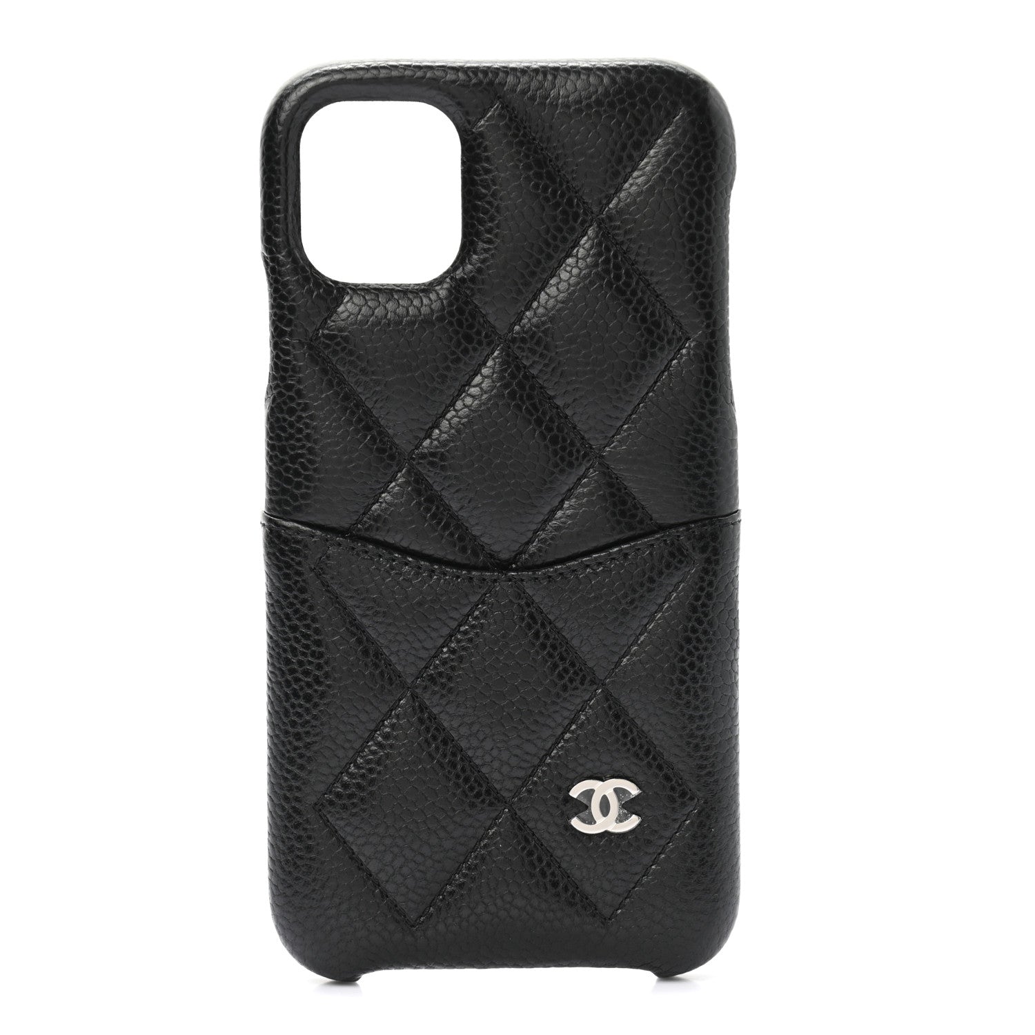 Chanel Caviar Quilted iPhone 11 Tech Case Black Burgundy 1 of 8