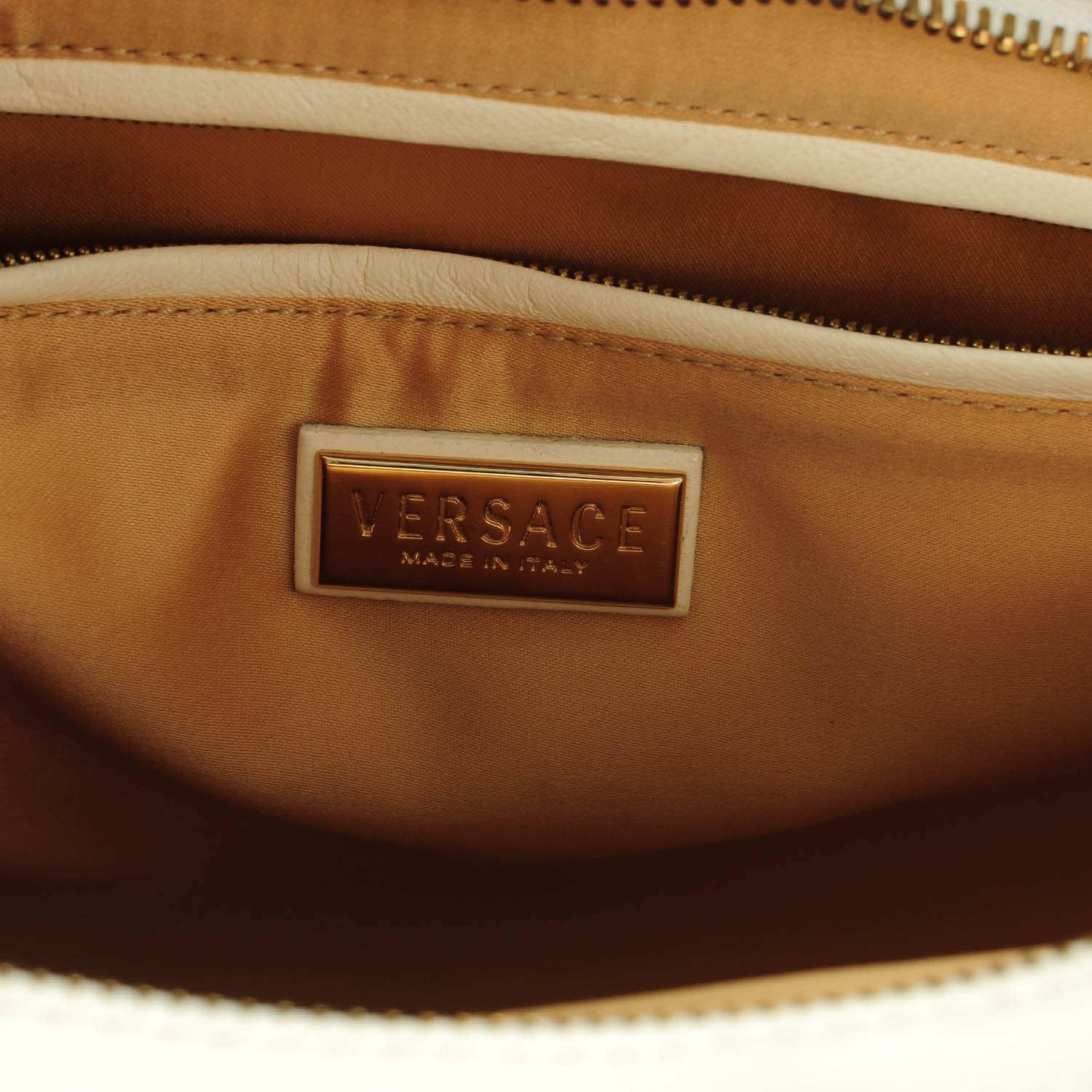Versace Nappa Ricamata Shoulder Bag Bianco 6 of 6