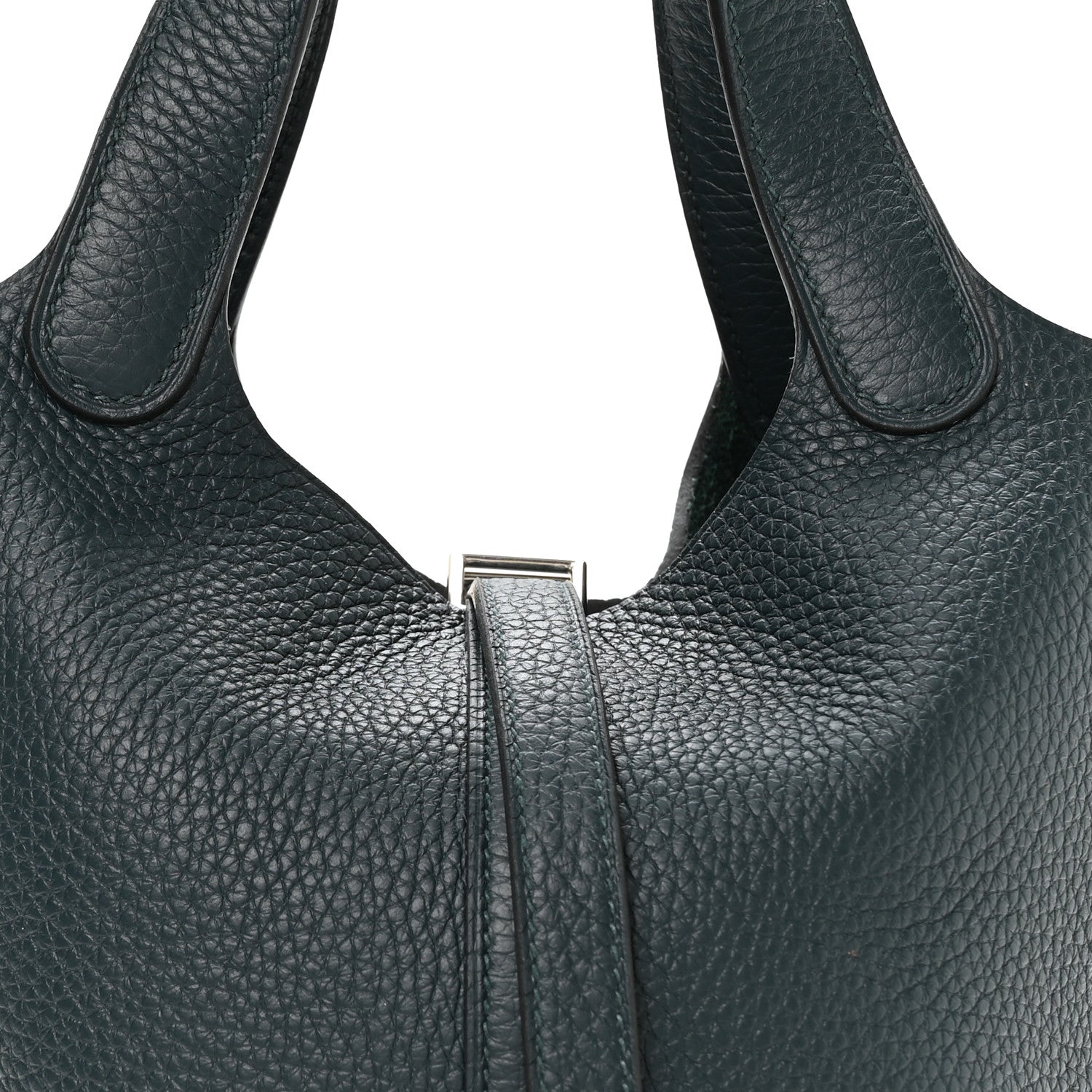 Hermes Taurillon Clemence Picotin Lock 18 PM Vert Cypress 8 of 13