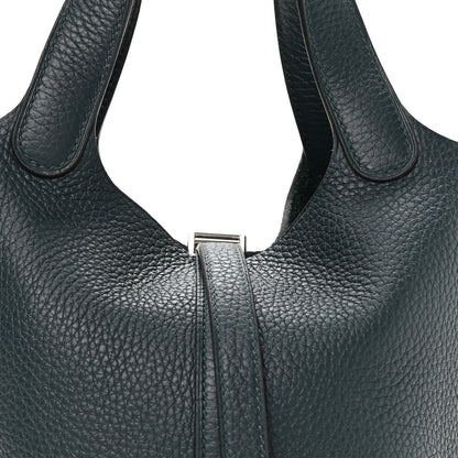Hermes Taurillon Clemence Picotin Lock 18 PM Vert Cypress 8 of 13