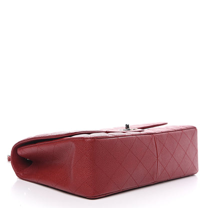 Chanel Caviar Quilted Jumbo Single Flap Dark Red 3 of 12