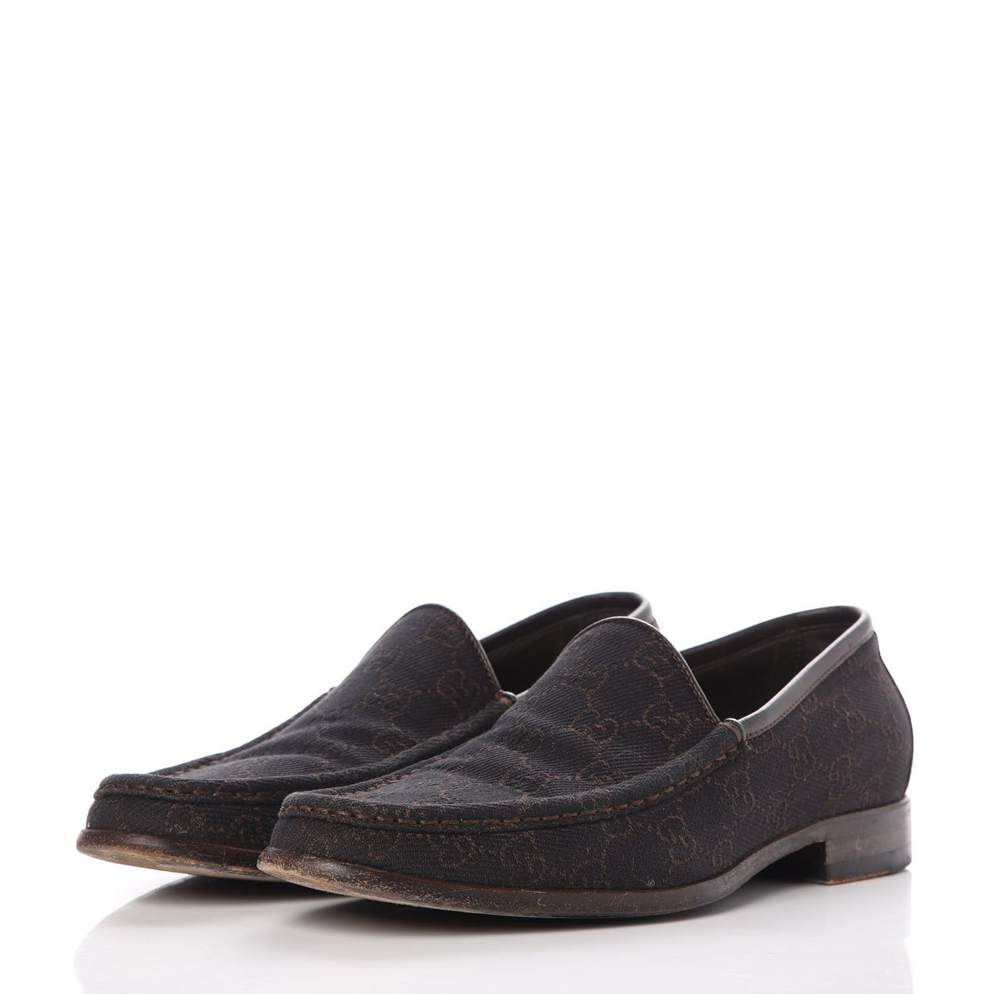 Denim Monogram Loafers 8 Dark Brown