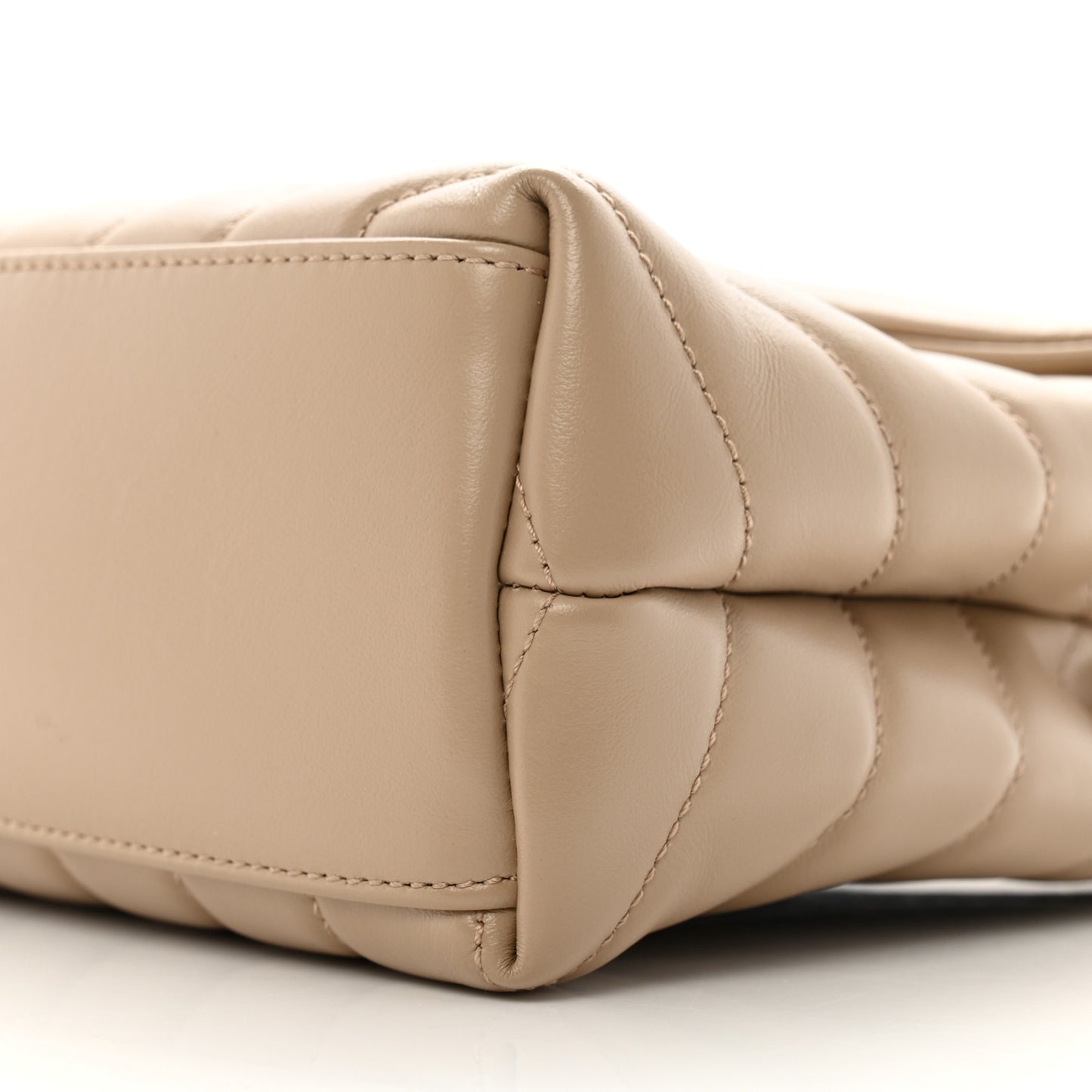 Calfskin Y Quilted Monogram Small Loulou Chain Satchel Dark Beige