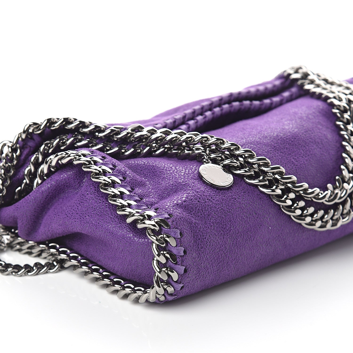 Stella McCartney Shaggy Deer Mini Falabella Fold Over Tote Bright Purple 7 of 8
