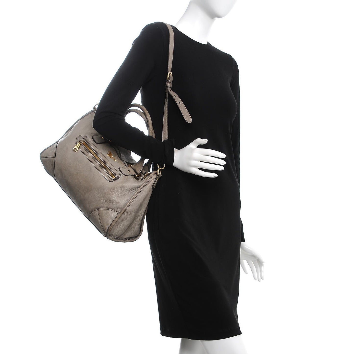 Cervo Deerskin East West Top Handle Bag Pomice