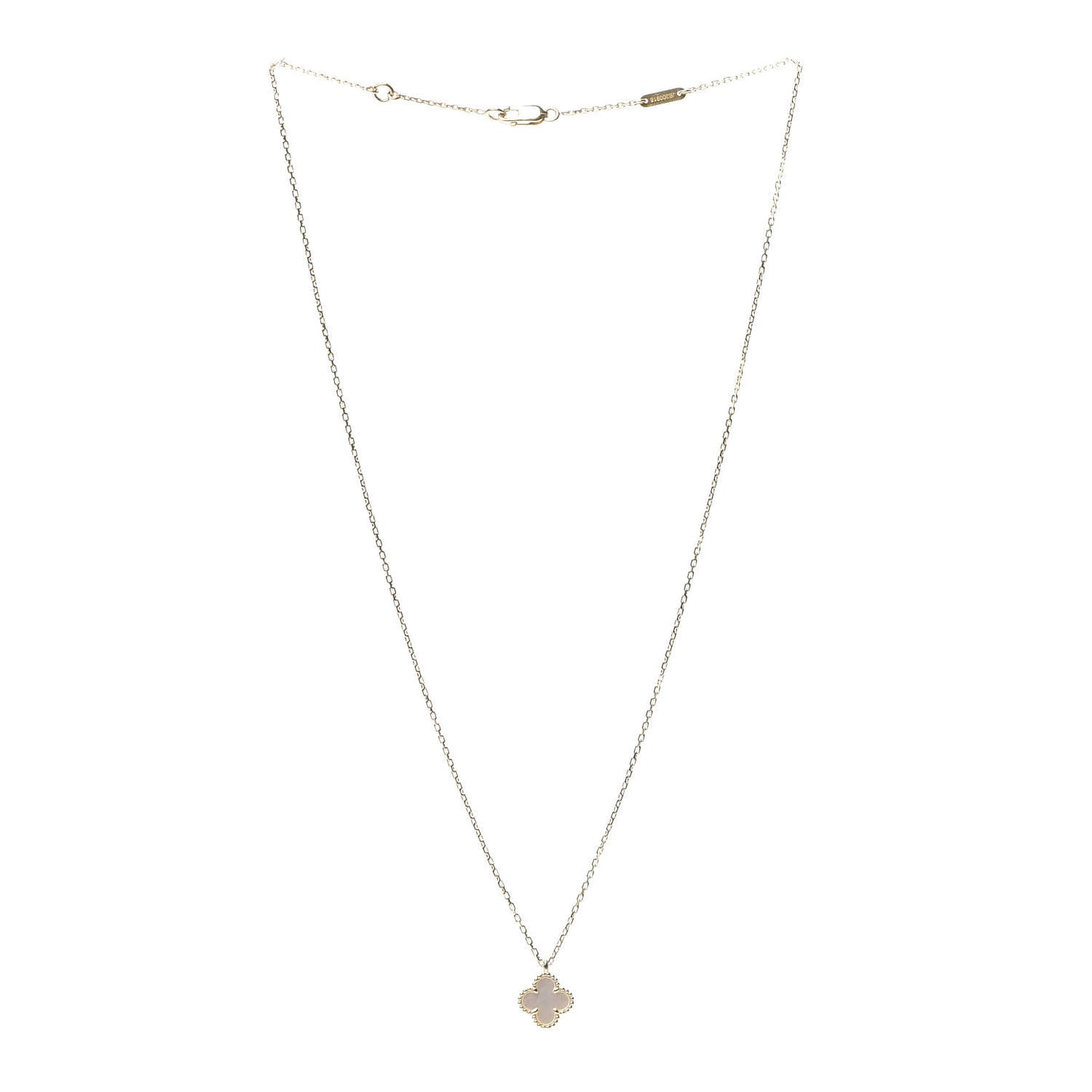 18K Yellow Gold Mother of Pearl Sweet Alhambra Pendant Necklace