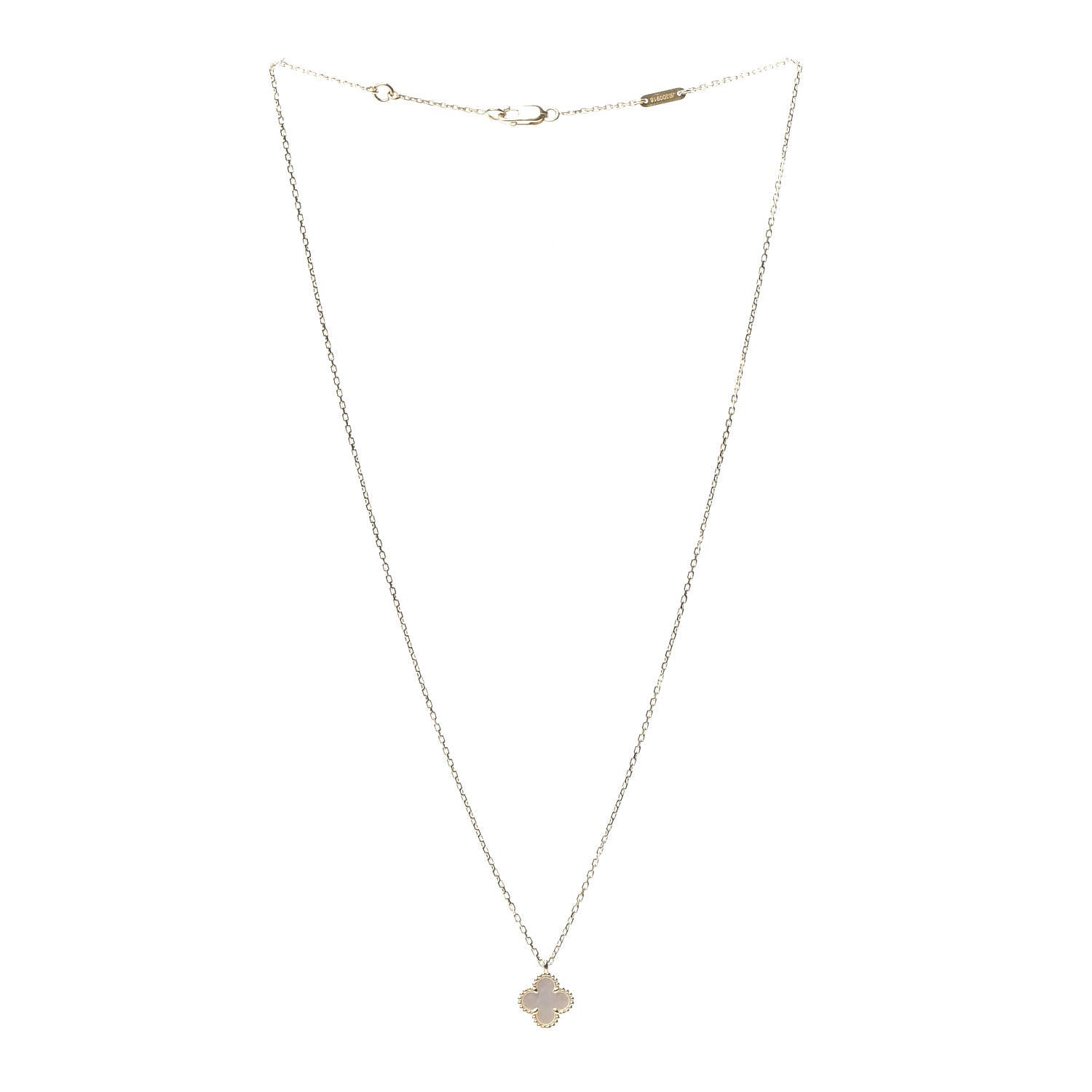 Van Cleef & Arpels 18K Yellow Gold Mother of Pearl Sweet Alhambra Pendant Necklace 2 of 5