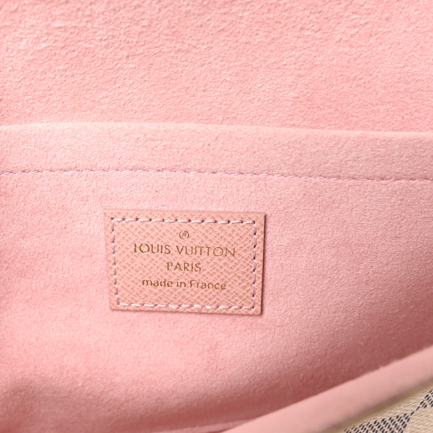 Damier Azur Pochette Felicie Chain Wallet Rose Ballerine