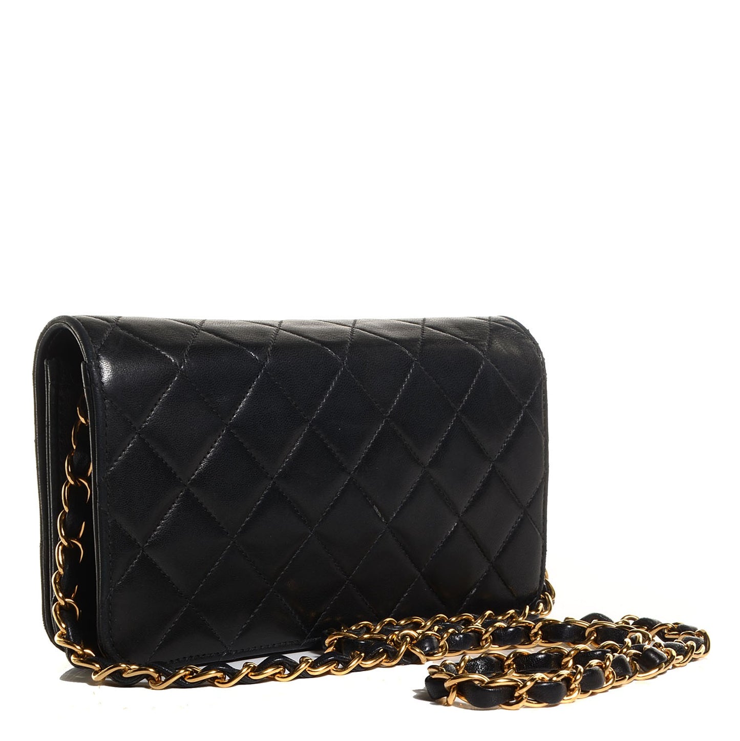 Lambskin Quilted Mini Flap Bag Black
