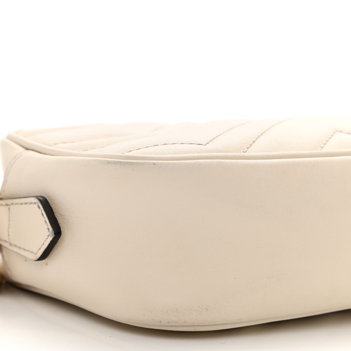 Calfskin Matelasse Mini GG Marmont Chain Shoulder Bag White