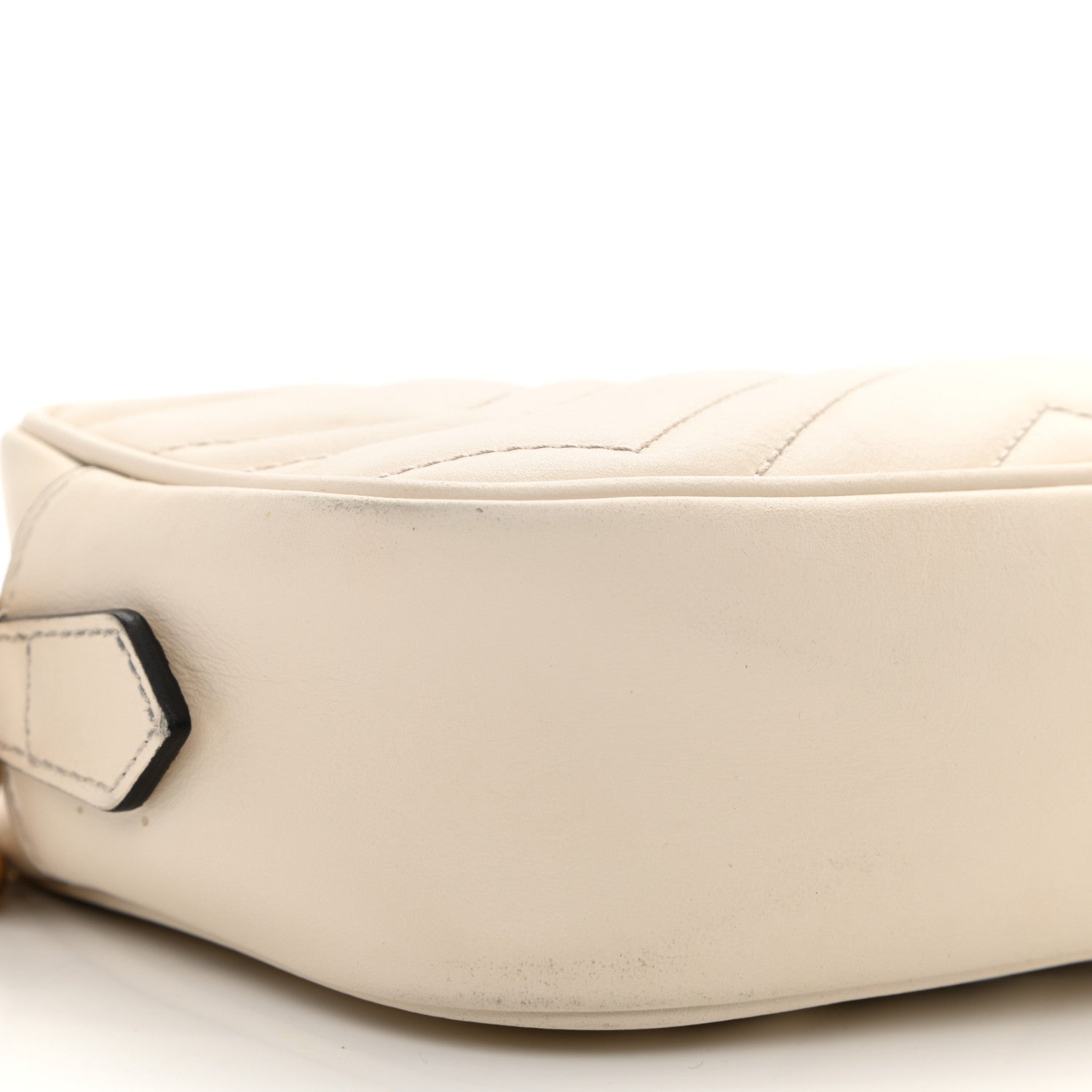 Gucci Calfskin Matelasse Mini GG Marmont Chain Shoulder Bag White 8 of 11