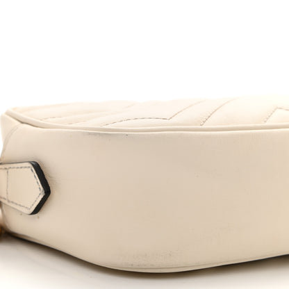 Gucci Calfskin Matelasse Mini GG Marmont Chain Shoulder Bag White 8 of 11
