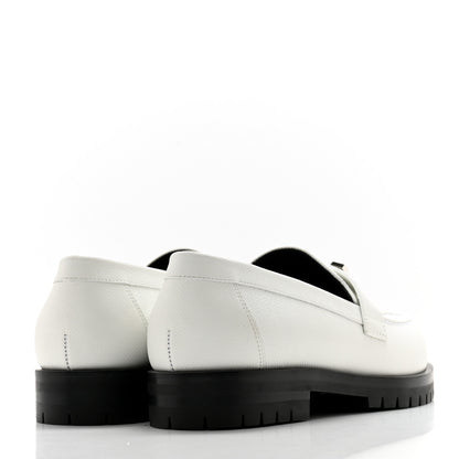 Hermes Epsom Womens Faubourg Loafers 37 White 4 of 10