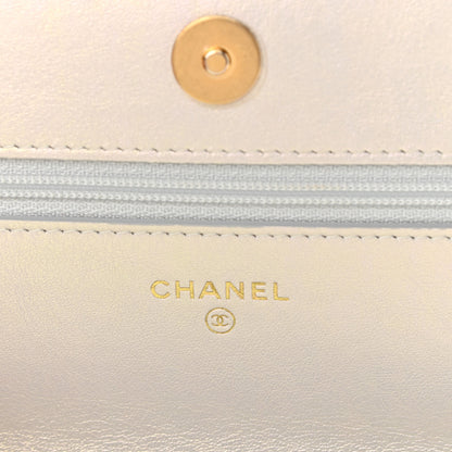 Chanel Iridescent Calfskin Quilted Chanel 19 Wallet On Chain WOC White 6 of 12