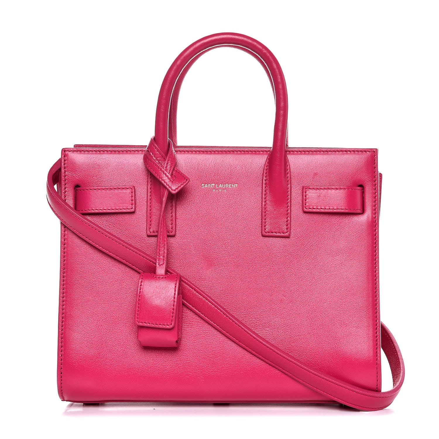 Saint Laurent Calfskin Nano Sac De Jour Lipstick Fuchsia 1 of 7