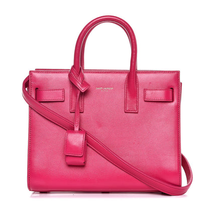 Saint Laurent Calfskin Nano Sac De Jour Lipstick Fuchsia 1 of 7