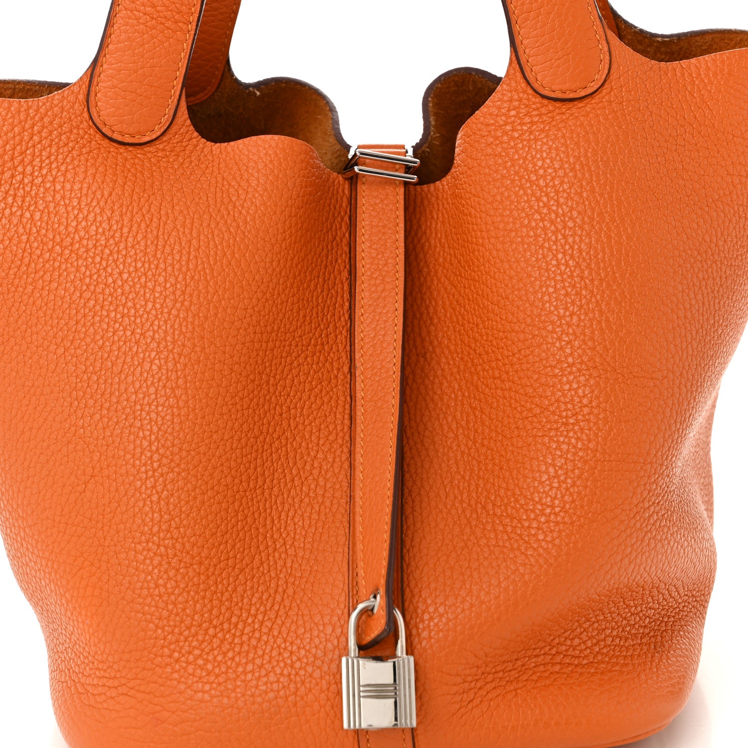 Hermes Taurillon Clemence Picotin Lock 22 MM Orange 8 of 10