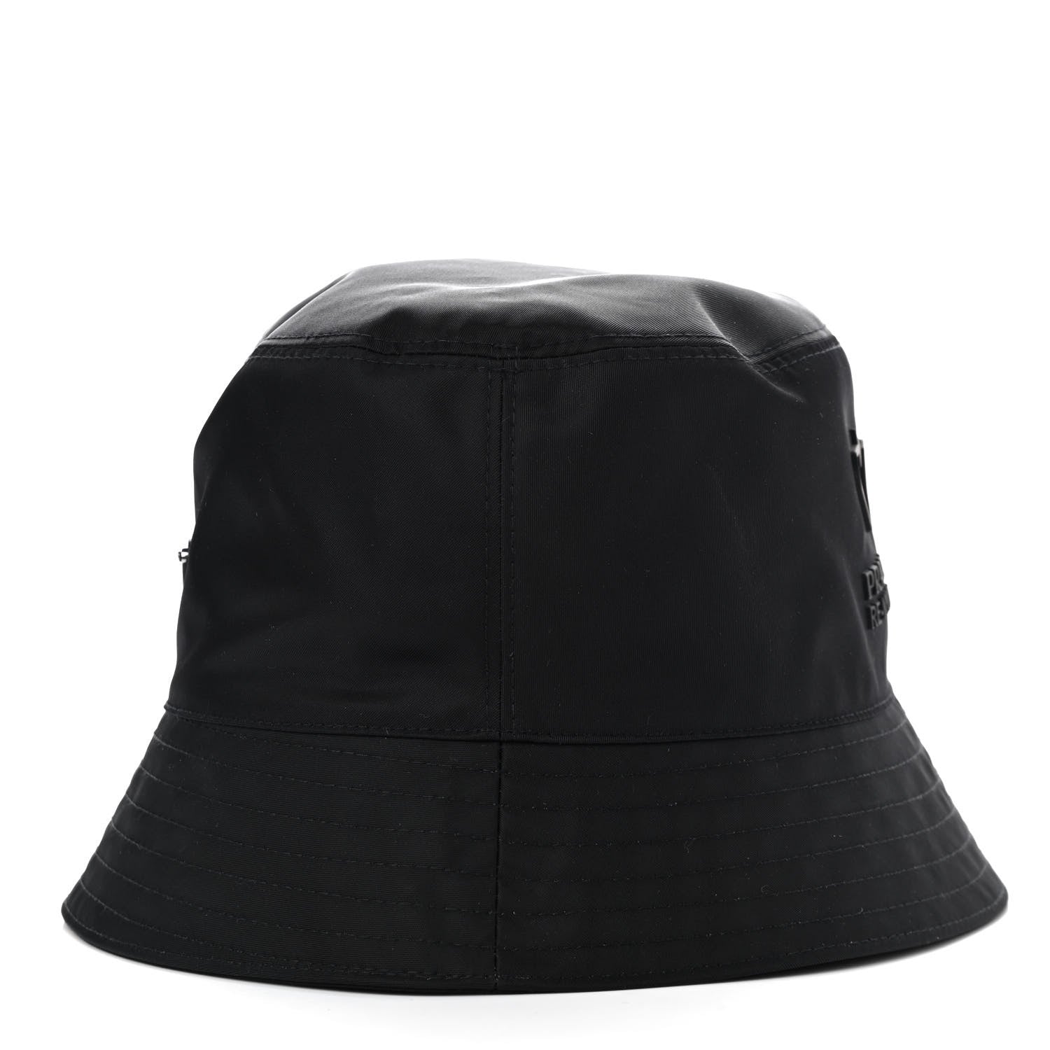 Prada Re-Nylon Saffiano Metal Triangle Logo Mens Bucket Hat L Black 6 of 9