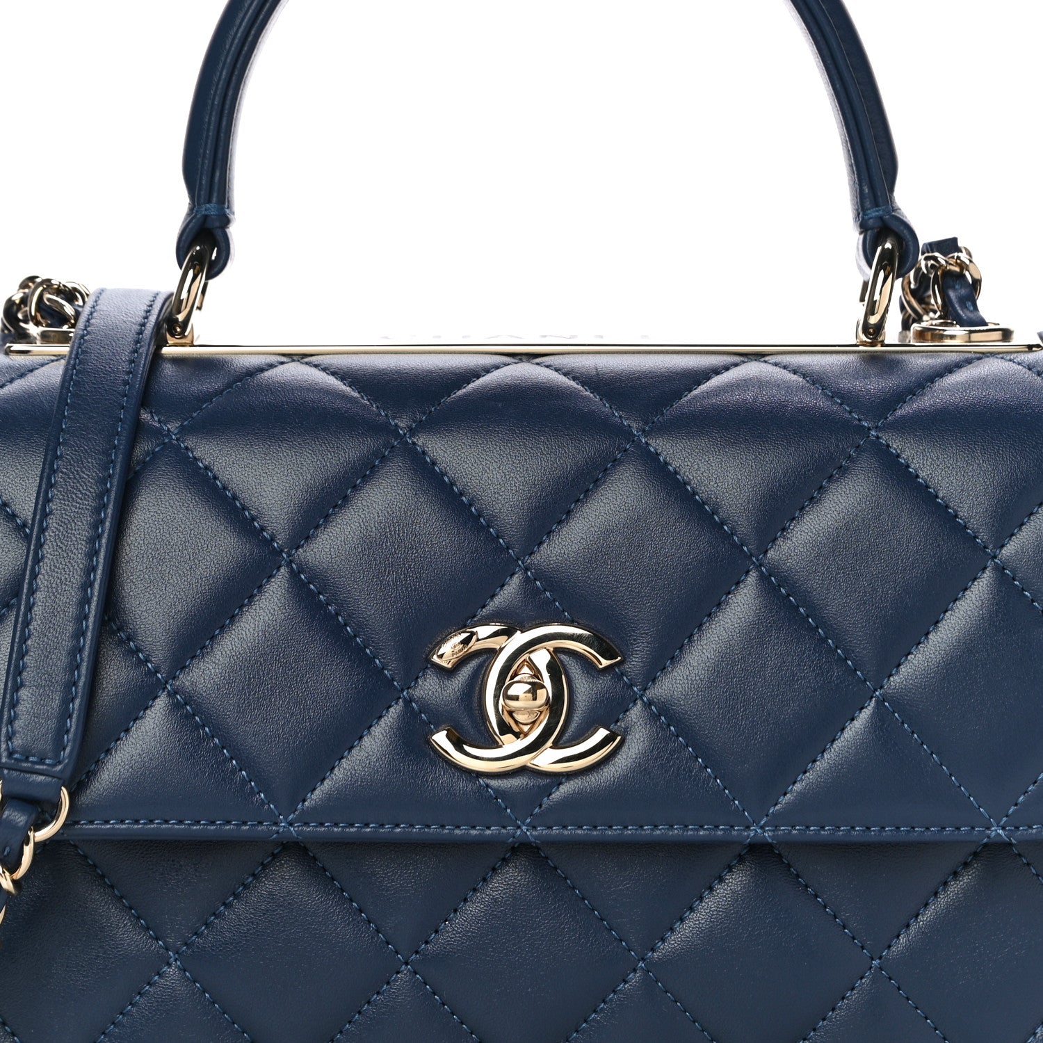 Chanel Lambskin Quilted Small Trendy CC Flap Dual Handle Bag Navy 8 of 12