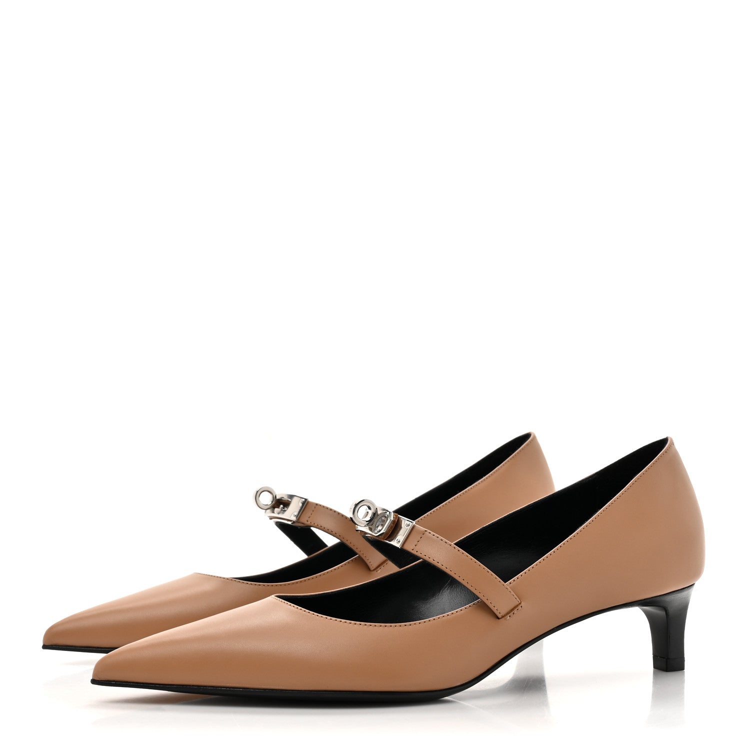 Hermes Calfskin Kiara 40 Pumps 38 Naturel Clair 3 of 9