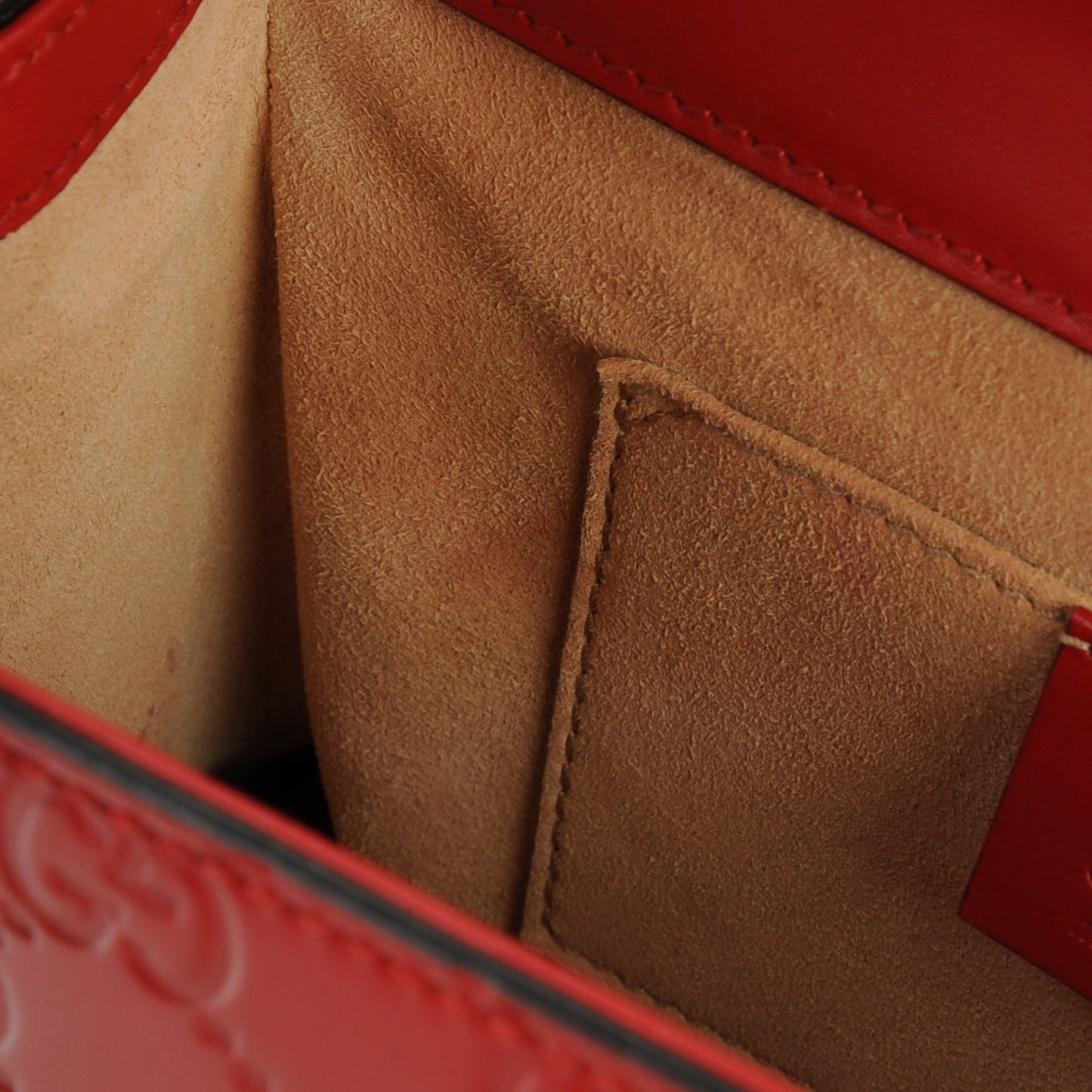 Guccissima Small Padlock Shoulder Bag Hibiscus Red