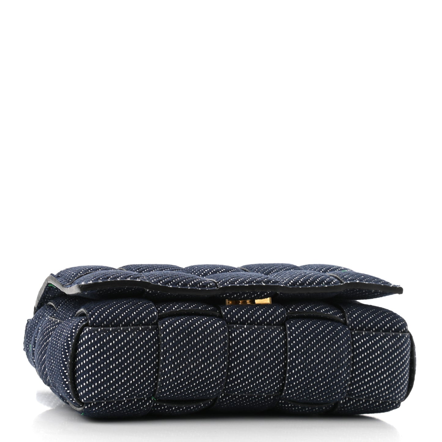 Denim Maxi Intrecciato Padded Cassette High Frequency Crossbody Bag Indigo