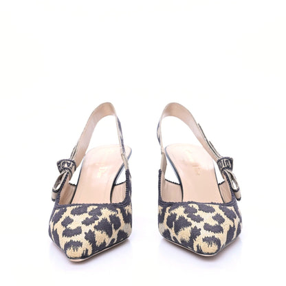 Christian Dior Mizza Cotton Ribbon Embroidered J'Adior Slingback 65mm Pumps 38 Natural 2 of 10
