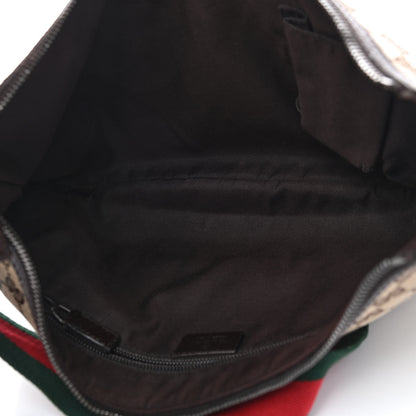 Gucci Monogram Web Medium Half Moon Hobo Dark Brown 5 of 10
