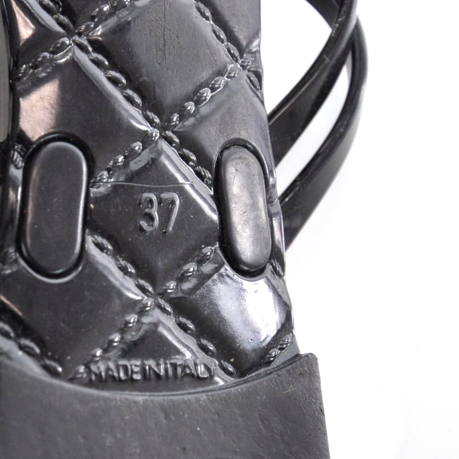 Chanel Jelly Camellia Thong Sandals 37 Black 6 of 6