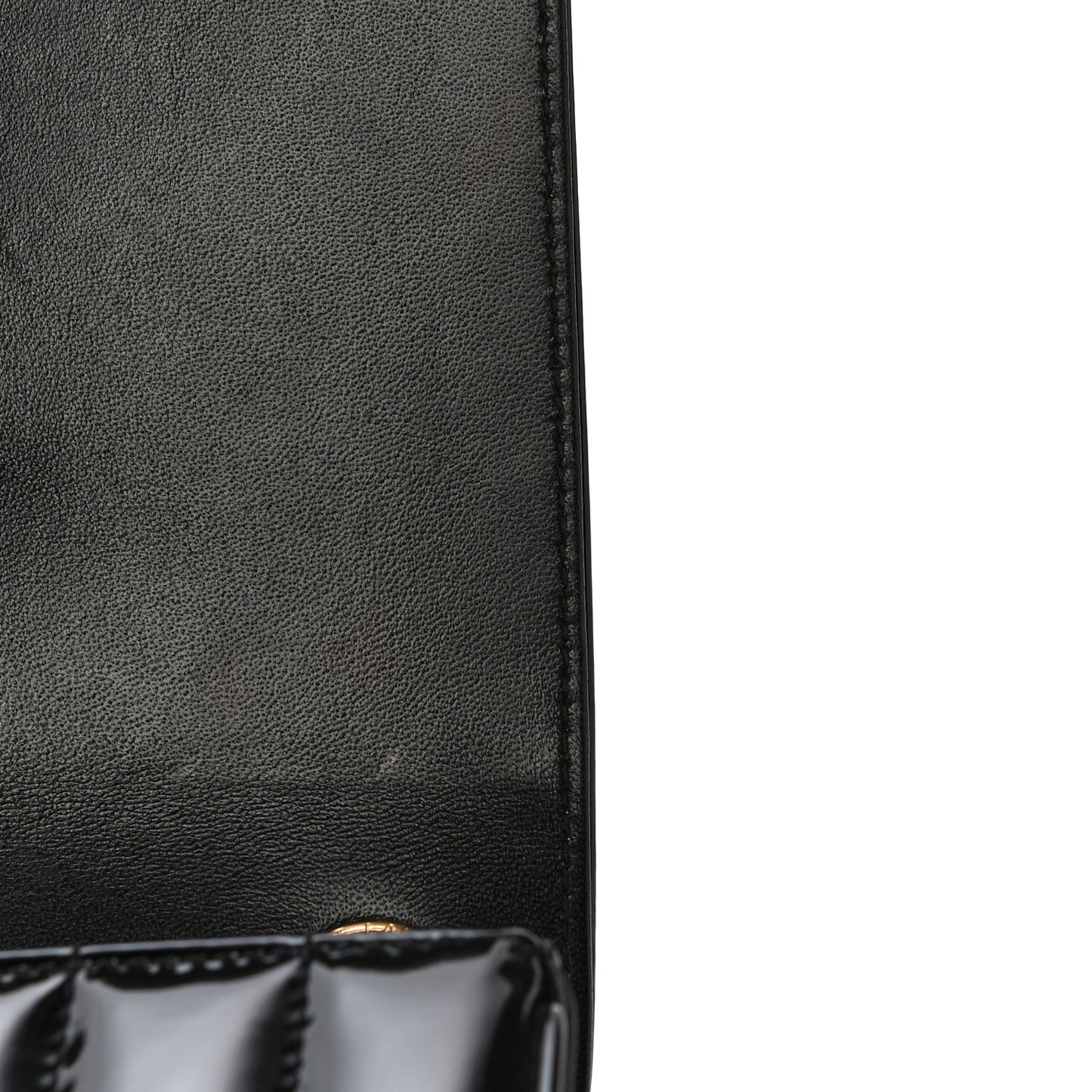 Patent Matelasse Monogram Large Vicky Chain Bag Black