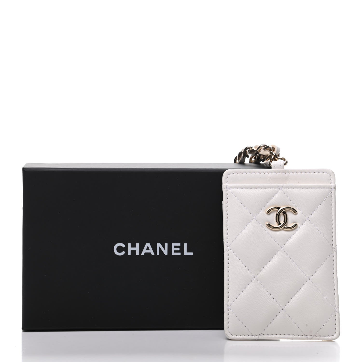 Chanel Lambskin Quilted My Chanel Lady Card Holder On Chain White 8 of 8