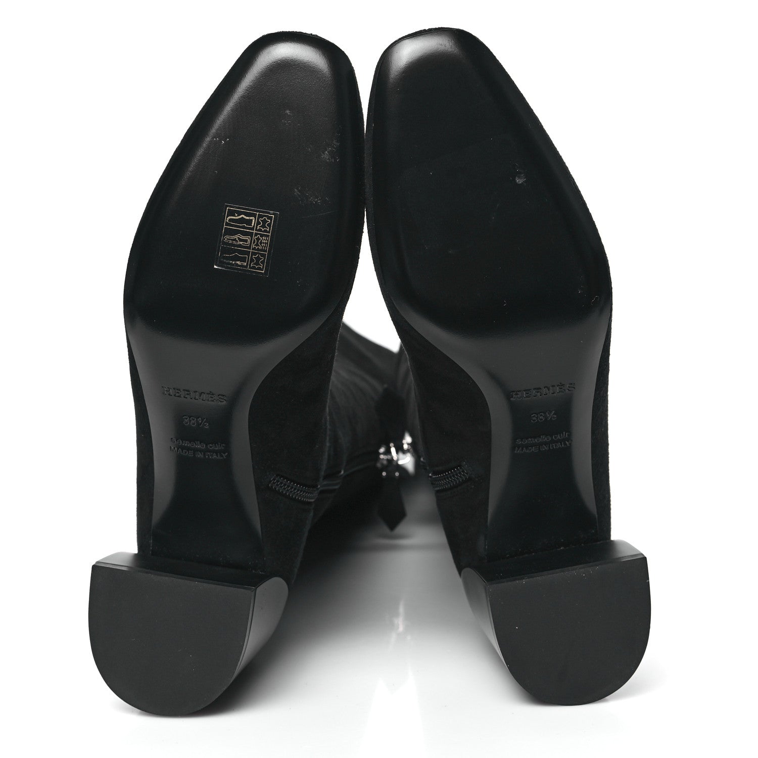 Hermes Velvet Goatskin Betty 60 Boots 38.5 Black 5 of 6